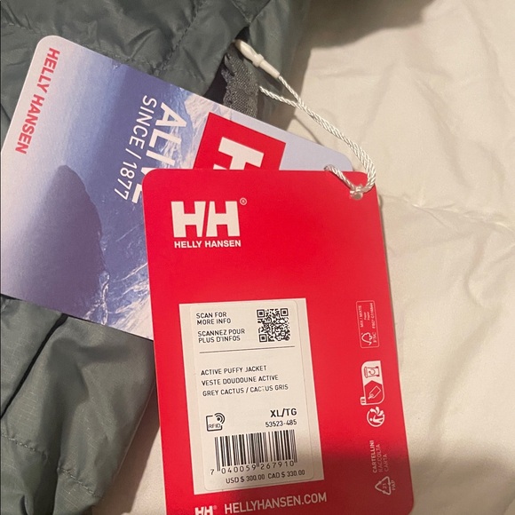 HELLY HANSEN ACTIVE PUFFER GREY CACTUS MENS XL NEW WITH TAGS AWSOME THICK WARM - Picture 1 of 12